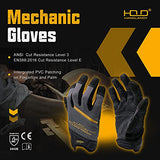 HANDLANDY Guantes de trabajo para hombre, resistentes a los cortes, guantes de mecánica de nivel 5, resistentes a desgarros y abrasión (extragrandes)