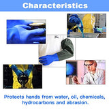 Haiou Guantes de PVC resistentes a los químicos, guantes de goma largos, guantes impermeables largos y guantes impermeables resistentes para trabajos químicos y ácidos, 25 pulgadas, L (azul)