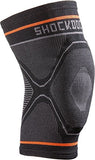 Shock Doctor Compression Knit Knee Sleeve with Gel Support, Black/Grey, Adult-Medium