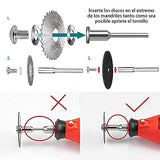 Paquete de 36 piezas HSS diamante hoja de sierra circular hoja de corte conjunto con 6 piezas Mandrels, discos de corte de resina, ruedas de corte de diamante, para dremel accesorios herramientas rotativas con 2 destornilladores