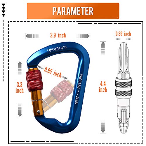 AYYDS Mosqueton de Escalada 30 kN Mosquetones en Forma de D de Aluminio  Paquete de 2 para Correa de Perro, Hamacas, Cuerdas (Gris) : :  Deportes y aire libre