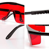 Huepar GL01R - Gafas de seguridad con láser rojo - Gafas de protección ocular para nivel láser rojo, herramientas láser rotativas y multilínea - Gafas con templo ajustable (caja protectora incluida)