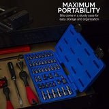 NEIKO 01145A Premium Master Combination Bit Socket Set | 45 Piece | SAE and MM | 1/4" and 3/8” Drive | Torx | Hex | External Torx | Screwdriver | S2 Steel Bits | Cr-V Steel Sockets