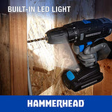 Hammerhead HCDD201 - Kit de taladro inalámbrico (20 V, 2 velocidades)