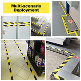 Cinta de seguridad de advertencia de peligro, 36 yardas x 2 cm x 4 rollos, color amarillo y negro, rollo de cinta de precaución, impermeable, antideslizante, no abrasiva, autoadhesiva, para piso de pared, piso, equipo de tuberías, fábrica