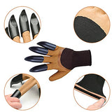 Guantes de jardinería con garras de los dedos – Guantes de jardín transpirables para mujer, accesorios frescos para suministros de jardinería, herramientas de mano de jardinería de goma para excavar, plantar