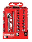 Craftsman CMMT12008 - Juego de 20 llaves de vaso de 1/4" en estuche moldeado por soplado