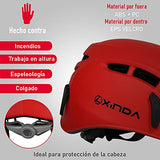 Mebix TRD Casco de Protección Multifuncional para Escalada, Alpinismo, Senderismo con diseño Ajustable 52-62cm (Rojo)