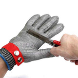 GuDoQi Guantes de Trabajo, Malla Metalica Acero Inoxidable, Protección de Manos de Nivel 5, Guantes de Cocina para Cortes, Guantes de Matanza, Tallado en Madera, Cortadora de Mandolina (Mas Grande)