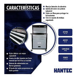 Hantec Combo Caja de Herramientas y Estante Móvil con 9 Cajones fabricando en Metal Color Gris