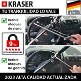 KRASER WA839B Bastón Antirrobo Automóvil Volante, Cerradura Seguridad, Martillo Emergencia, Disuasorio, Universal Coche Camión, Caravana Furgoneta, Bastón Carro, Seguro Volante, Candado Auto