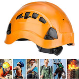 LAJS Casco de Seguridad, cómodo de Llevar Casco de espeleología Tela Suave con Orificio de Aire para espeleología(28 * 21 * 18cm-Naranja)