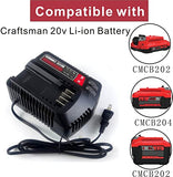 Anoitd CMCB104 20V Cargador rápido de litio compatible con Craftsman 20V batería de litio CMCB101 CMCB204 CMCB202 CMCB201 CMCB209