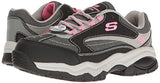 Skechers for Work Bisco Zapatos de Trabajo Antideslizantes para Mujer, Negro/Gris, 8 US