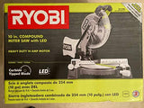 RYOBI TS1346 - Sierra ingletadora compuesta de 14 amperios, 10 pulgadas