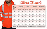 AIEOE Chaquetas reflectantes de alta visibilidad para hombre con capucha de seguridad de forro polar con capucha y bolsillos con cremallera, naranja/fiesta de bloques, X-Large