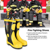 Botas de bombero, goma retardante de llama, resistente a los pinchazos, zapatos de extinción de incendios, anti-químicos, anticolisión para extinción de incendios, para bombero(42-#3)