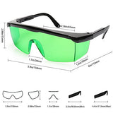 Huepar GL01G - Gafas de protección para los ojos con láser verde, herramientas láser rotativas y multilíneas, gafas con patillas ajustables (caja de protección incluida)