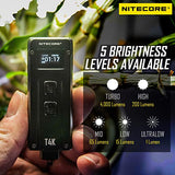 Nitecore T4K 4000 lúmenes LED USB-C recargable EDC llavero linterna con etiqueta NITECORE