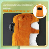 iplusmile Soldadura Protector de La Soldador de Cuero para Soldador de Cuero Tapa de Molienda con Cuello Drapeado de Hombro Filtro de Oscurecimiento de Drapeado Naranja