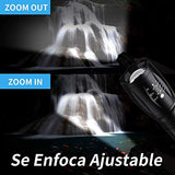 TBONEEY Linterna LED Militar Visión Nocturna, Linterna de Mano USB Recargable Linternas Alta Potencia Tactica Lampara Táctica Militar de Mano Impermeable, 5 Modo, Zoomable, para Ciclismo, Camping