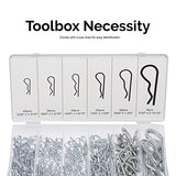 NEIKO 50457A Cotter Hairpin Assortment Kit | Zinc Plated Steel Clips | For Use On Hitch Pin Lock Systems |, 150 Piece, Silver