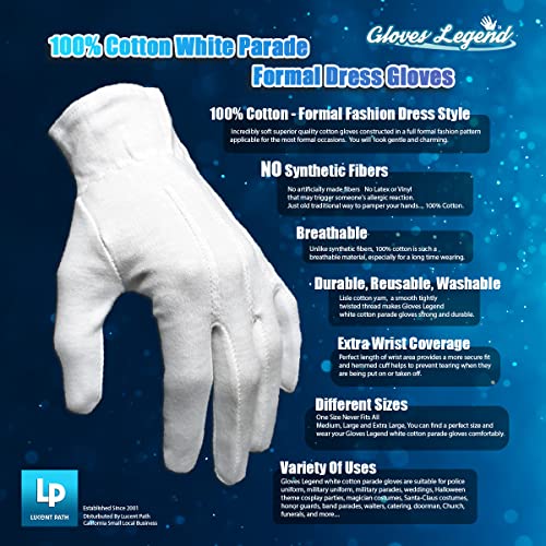 Guantes blancos talla extra