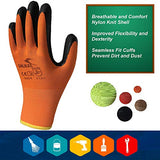 Guantes de trabajo recubiertos de agarre firme, paquete de 10 pares, uso general, trabajo utilitario y construcción, para hombres y mujeres, naranja, talla M