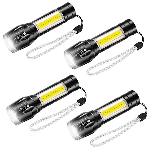 Linterna LED Recargable Alta Potencia, 2 Linternas Tácticas Lámpara  Portátil 1600 Lúmenes T6 COB, IPX6 Impermeable Mini Linterna Para