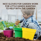 Guantes de trabajo de cuero genuino para niños, guantes de jardinería para niños de 2 a 11 años, perfectos para niños, jardín, patio, al aire libre (Medium, 1 Pairs Khaki)