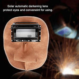 Capucha de soldador de cuero, equipo de protección de casco de soldadura, protector facial, gorra de trabajo, filtro solar de atenuación automática