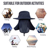 KAMYSEN Protector Gorro Pescador Anti-UV UPF50+,con Solapa,de ala Ancha,Gorra Pesca Solar ala Ancha Transpirable Multiusos con Velo y Mosquitera Protección Cuello Al Aire Libre