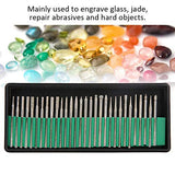 30 Pcs Brocas giratorias de diamante pulido, herramientas de talla de grabado de joyas de cristal de jade