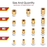 Hilitchi - Kit de inserción de latón moleteado hembra para insertar piezas o encajar en agujeros para impresiones 3D y más proyectos, Kit surtido de 460 piezas.