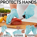 Guantes Zulay resistentes a los cortes de grado alimenticio, protección de nivel 5, cómodos guantes de corte de seguridad para chefs – Guantes de trabajo resistentes a los cortes para la extracción de ostras, filete de pescado, mandolina (pequeño, verde a