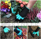 Guantes de jardín con garras para excavar tierra y plantar guantes de jardinería para jardín (verde)