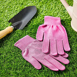 Guantes de trabajo de poliéster para mujer, guantes de jardín (3 colores, 6 pares)