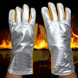 Guantes de seguridad de trabajo / Guantes de protección / papel de aluminio 250-300 grados aislamiento térmico de alta temperatura protección contra la radiación guantes de cocción resistentes al calo