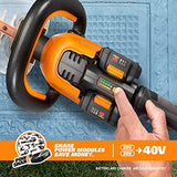 WORX WG284.9 Cortasetos inalámbrico de 40 V Power Share de 24 pulgadas (solo herramienta)