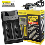 NITECORE Nueva Intellicharger I2 Cargador de batería para 18650 AAA AA Li-ion/NiMH