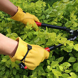 Guantes de trabajo de piel para jardinería con bola y cinta de cierre de muñeca, guantes de jardín, Flex & buen agarre para tronca/corte de madera/trabajo forestal/conducción – ajuste perfecto para hombres y mujeres