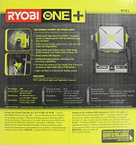 Ryobi P721 One+ 1,800 Lumen 18V Hybrid AC and Lithium Ion Powered Flat Standing LED Work Light with Onboard Mounting Options (Battery and Extension Cord Not Included, Light Only)