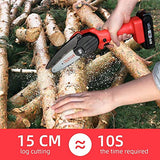 6 Pulgadas Mini Motosierra Inalámbrica de Mano de 24 V, Motosierra Eléctrica Portátil con 2 Batería Recargable, 1 Cargador y 1 Cadena, Sierra de Arbol Eléctrica para Jardinería, Agricultura y Rancho, Sierra de Cadena de Mano, para Cortar Ramas de Arboles,