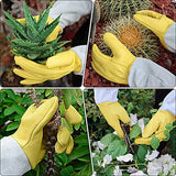 Guantes de jardinería para mujeres / hombres, guantes de cactus a prueba de espinas, guantes protectores para plantar y podar rosas, guantes de jardín de manga larga de cuero de piel de cabra, transpirables y duraderos, trabajo en el jardín, regalos para