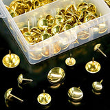 Hilitchi - Juego de 280 clavos para tapicería de color dorado de 7/16 pulgadas, 9/16 pulgadas, 5/8 pulgadas, 3/4 pulgadas, para tapicería de muebles, clavos para tapicería, alfileres para pulgar y pulgar