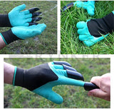 Guantes de jardín con garras para excavar tierra y plantar guantes de jardinería para jardín (verde)