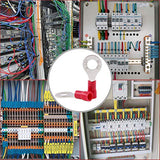 Hilitchi 100 terminales de anillo aislados calibre 22-16 conectores de crimpado de alambre eléctrico (M6, rojo)