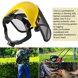 Zerodis Casco de Seguridad de protección de Escudo de Cara Completa con Visera de Malla Ajustable para Motosierra Jardinería desbrozadora Forestal