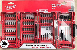 Milwaukee Shockwave - Juego de brocas para destornillador (74 piezas) 48-32-4062