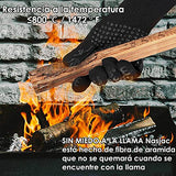 Nasjac Guantes de Barbacoa, Guantes Asador de Parrilla para Horno 1472 ℉de Silicona Guantes Cocina Aislamiento Térmico Resistente a Altas Temperaturas Antideslizantes para Cocción, Horneado, Soldadura, Corte, 13 Pulgadas (Negro)